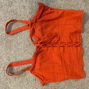 Spaghetti strap crop top.